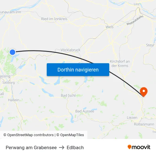 Perwang am Grabensee to Edlbach map