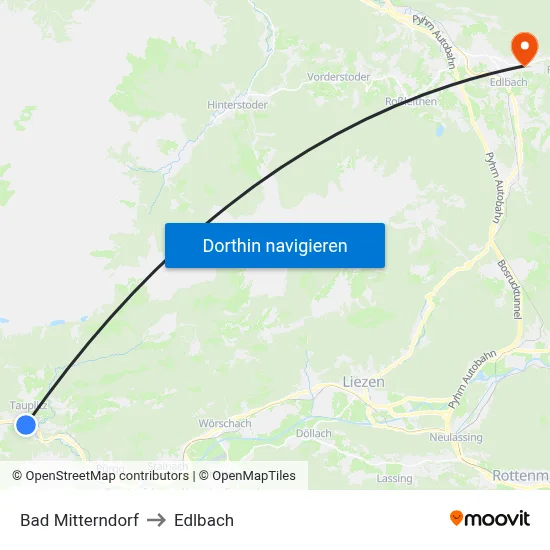 Bad Mitterndorf to Edlbach map
