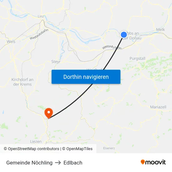 Gemeinde Nöchling to Edlbach map