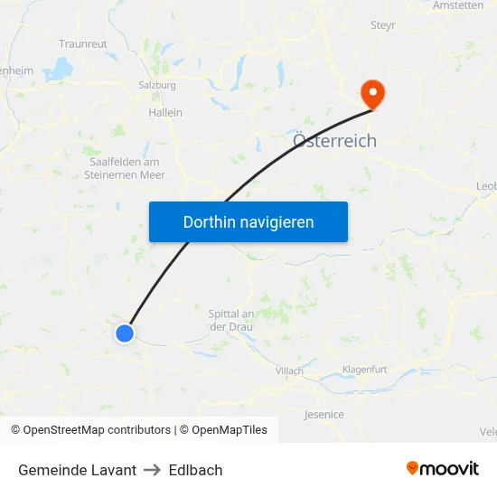Gemeinde Lavant to Edlbach map