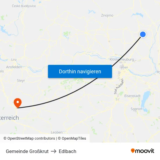Gemeinde Großkrut to Edlbach map