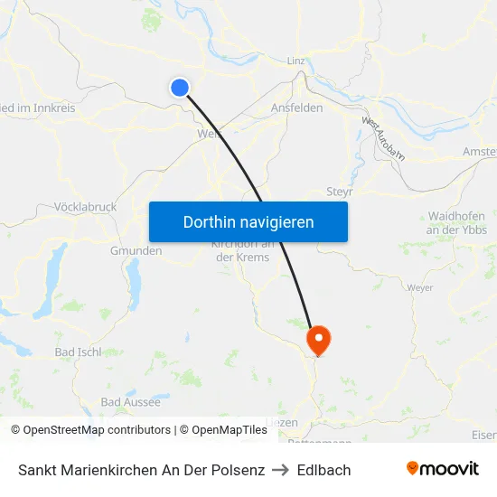 Sankt Marienkirchen An Der Polsenz to Edlbach map