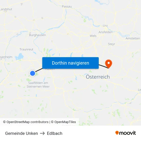 Gemeinde Unken to Edlbach map