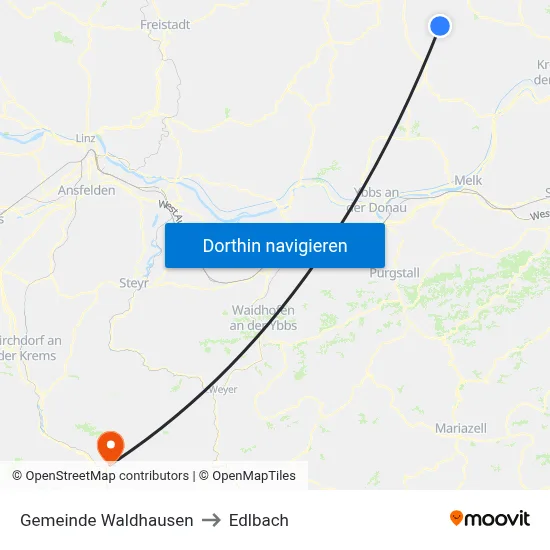 Gemeinde Waldhausen to Edlbach map