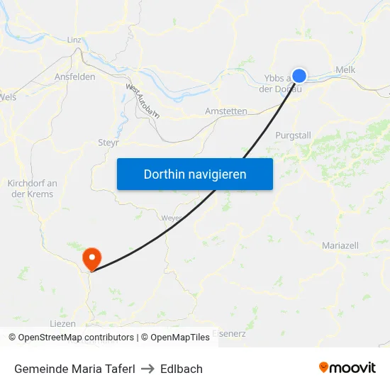 Gemeinde Maria Taferl to Edlbach map