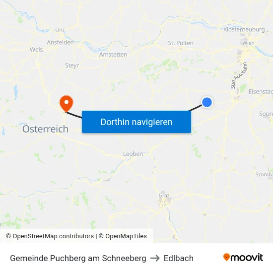 Gemeinde Puchberg am Schneeberg to Edlbach map