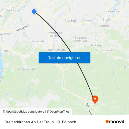 Steinerkirchen An Der Traun to Edlbach map