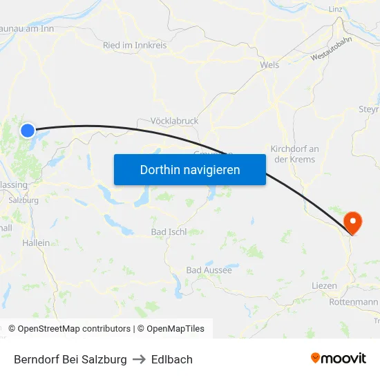 Berndorf Bei Salzburg to Edlbach map