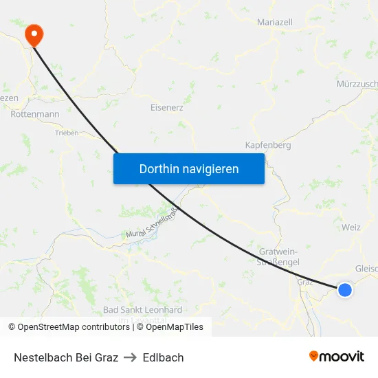 Nestelbach Bei Graz to Edlbach map