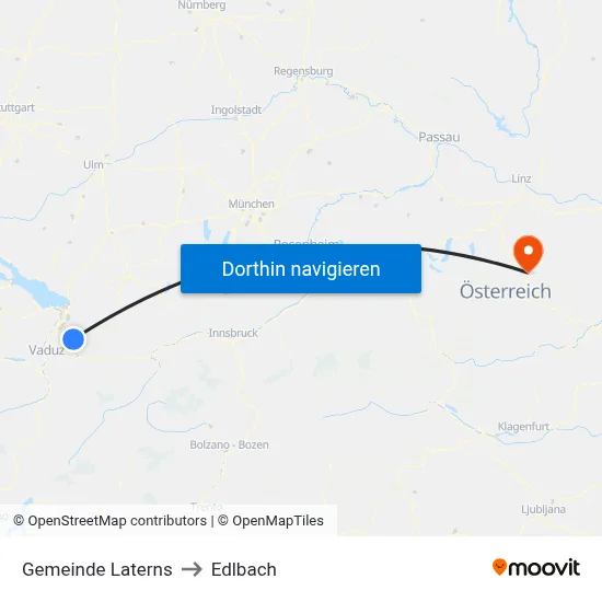 Gemeinde Laterns to Edlbach map