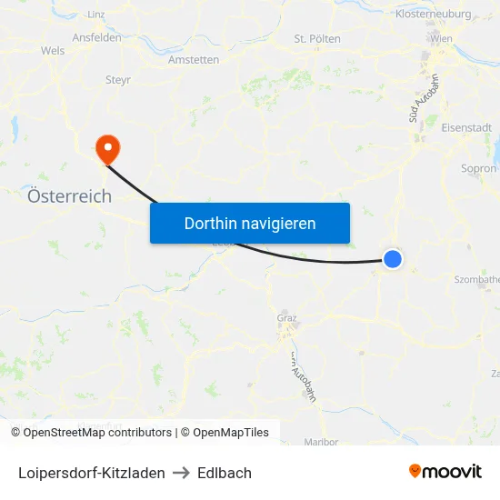 Loipersdorf-Kitzladen to Edlbach map