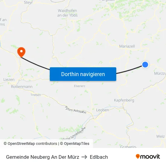 Gemeinde Neuberg An Der Mürz to Edlbach map