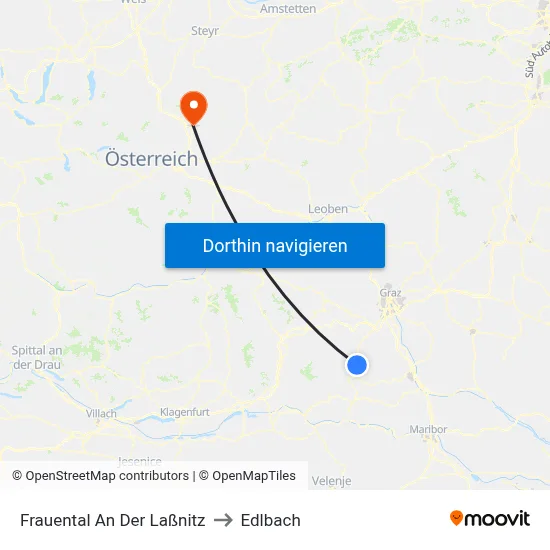 Frauental An Der Laßnitz to Edlbach map