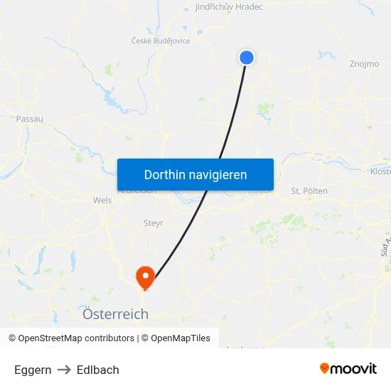 Eggern to Edlbach map