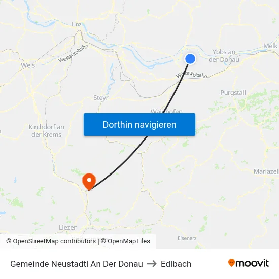 Gemeinde Neustadtl An Der Donau to Edlbach map