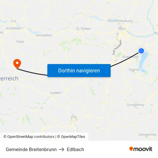 Gemeinde Breitenbrunn to Edlbach map