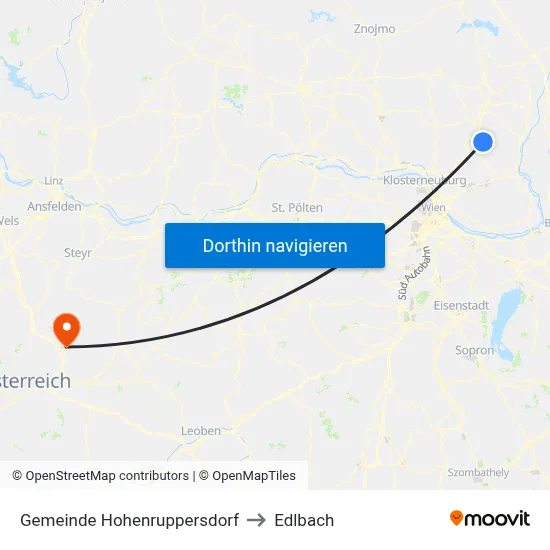 Gemeinde Hohenruppersdorf to Edlbach map