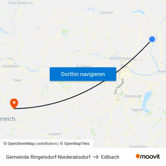 Gemeinde Ringelsdorf-Niederabsdorf to Edlbach map