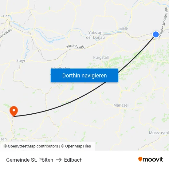 Gemeinde St. Pölten to Edlbach map