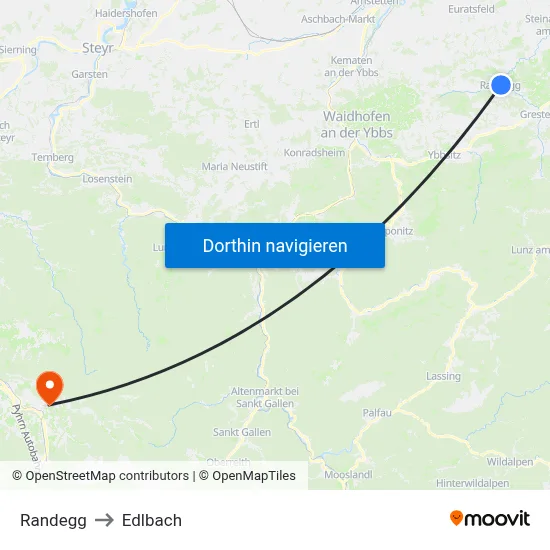 Randegg to Edlbach map