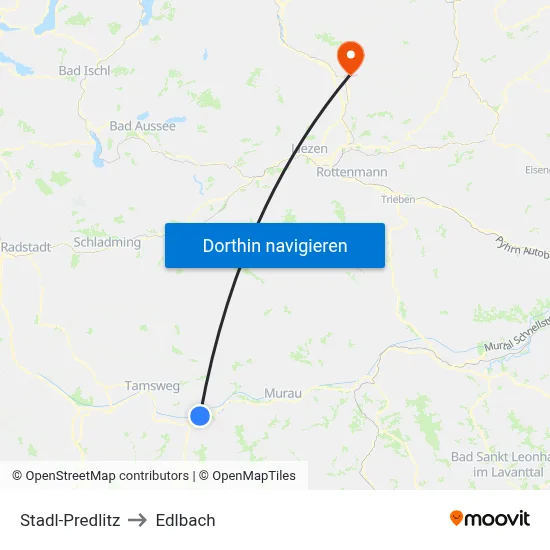 Stadl-Predlitz to Edlbach map