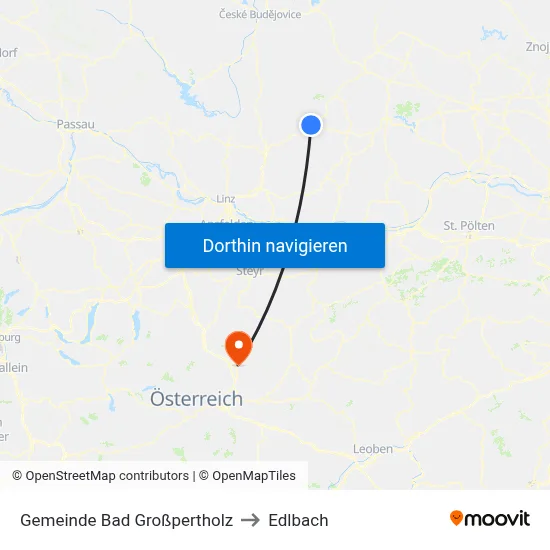 Gemeinde Bad Großpertholz to Edlbach map