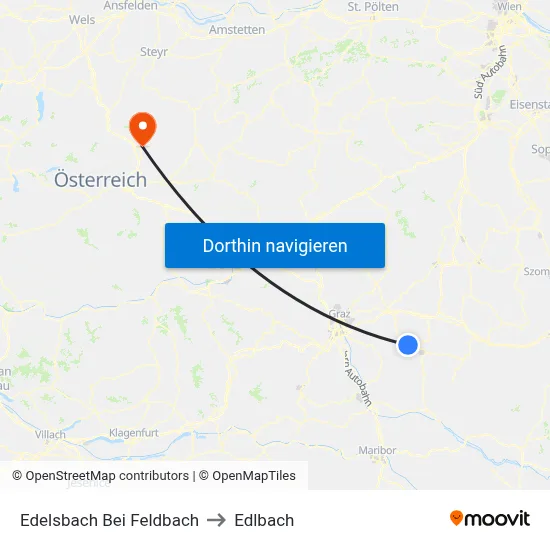 Edelsbach Bei Feldbach to Edlbach map