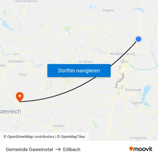 Gemeinde Gaweinstal to Edlbach map