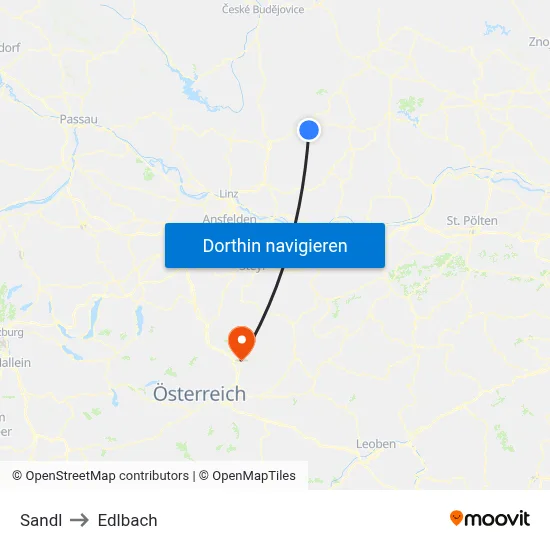 Sandl to Edlbach map