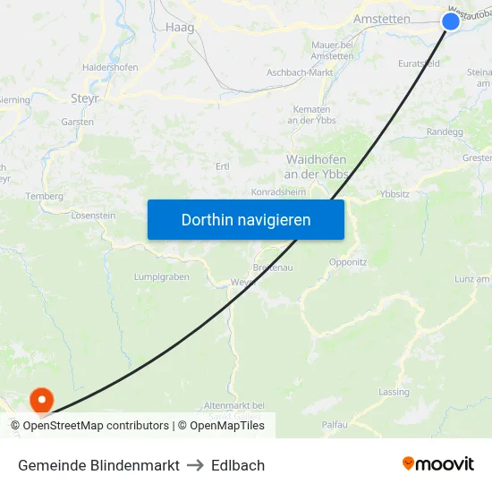 Gemeinde Blindenmarkt to Edlbach map