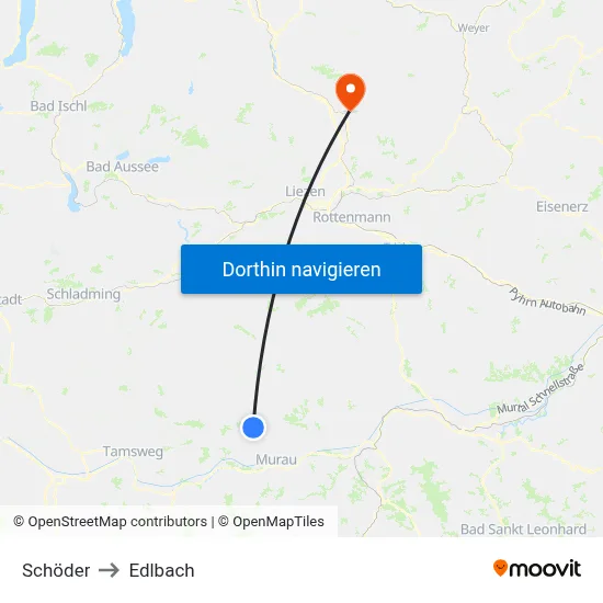 Schöder to Edlbach map