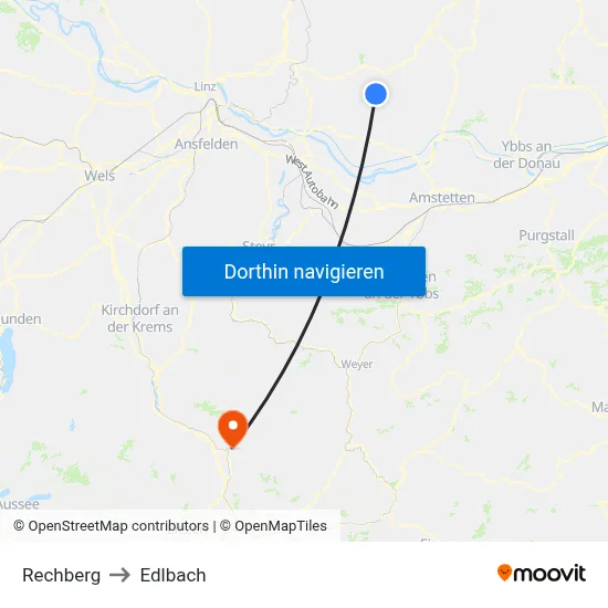 Rechberg to Edlbach map