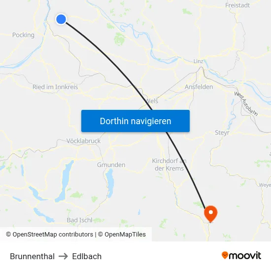Brunnenthal to Edlbach map