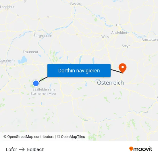 Lofer to Edlbach map