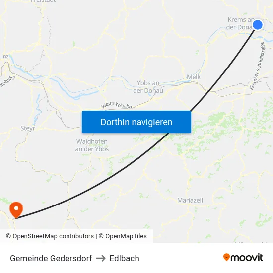 Gemeinde Gedersdorf to Edlbach map