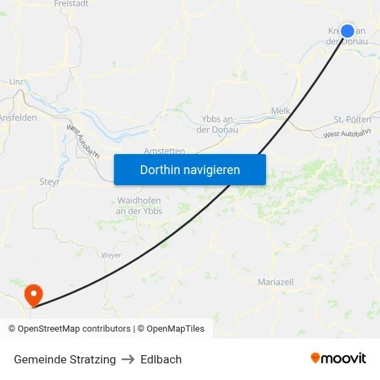 Gemeinde Stratzing to Edlbach map