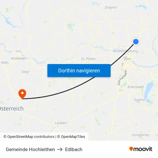 Gemeinde Hochleithen to Edlbach map