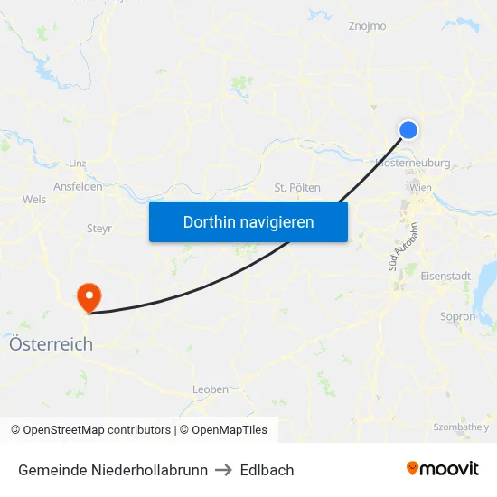 Gemeinde Niederhollabrunn to Edlbach map