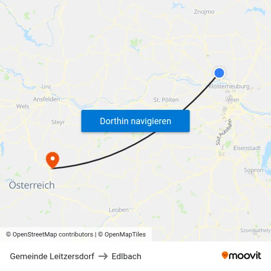 Gemeinde Leitzersdorf to Edlbach map