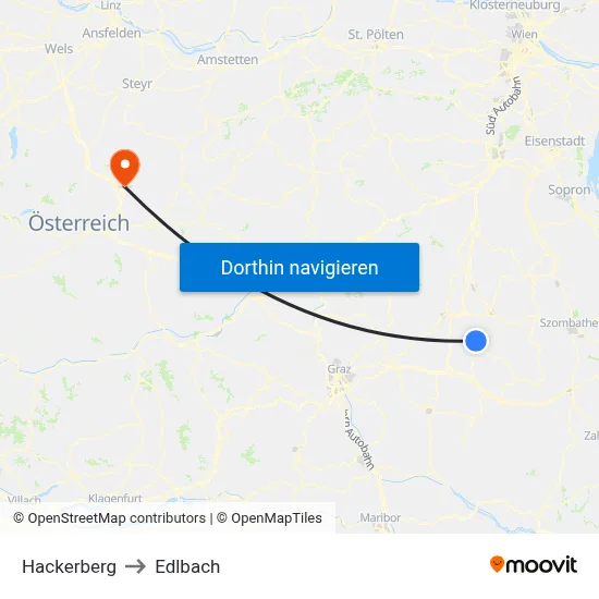 Hackerberg to Edlbach map