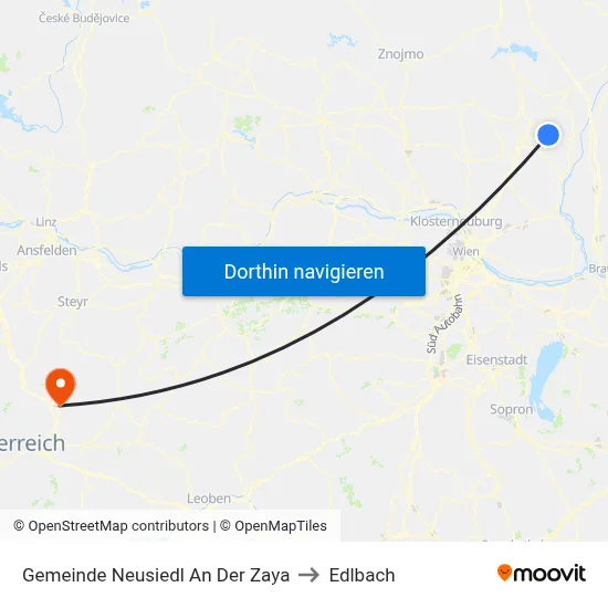 Gemeinde Neusiedl An Der Zaya to Edlbach map