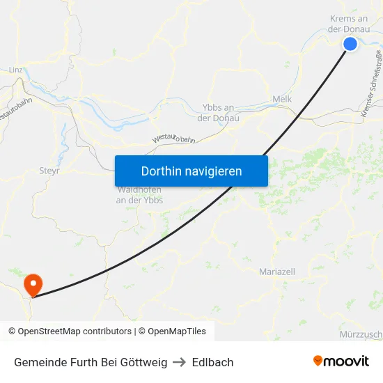 Gemeinde Furth Bei Göttweig to Edlbach map