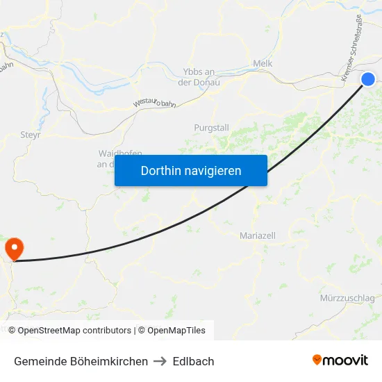 Gemeinde Böheimkirchen to Edlbach map