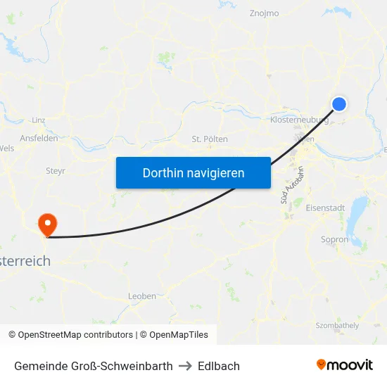Gemeinde Groß-Schweinbarth to Edlbach map
