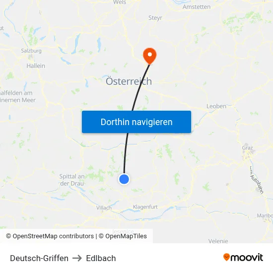 Deutsch-Griffen to Edlbach map