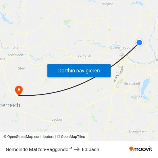 Gemeinde Matzen-Raggendorf to Edlbach map