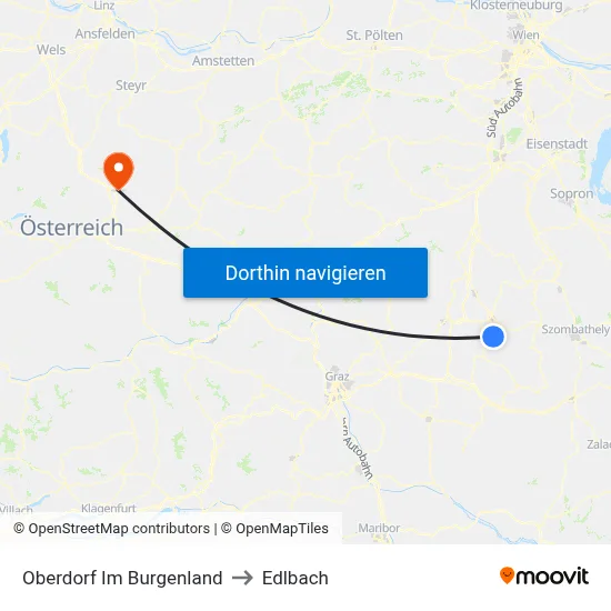 Oberdorf Im Burgenland to Edlbach map