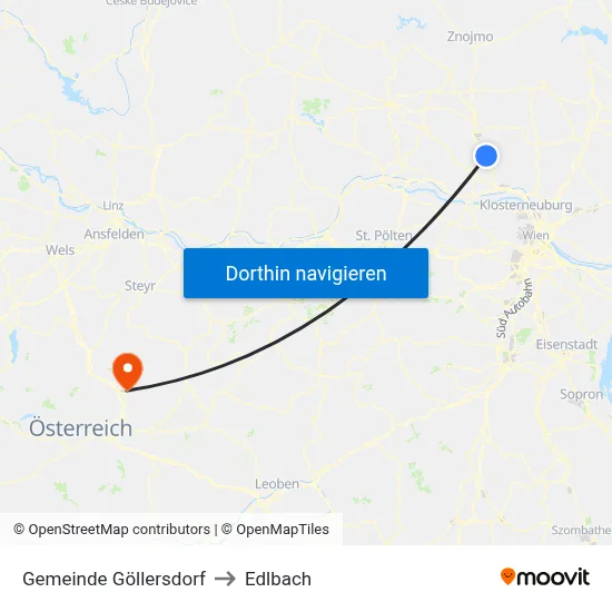 Gemeinde Göllersdorf to Edlbach map