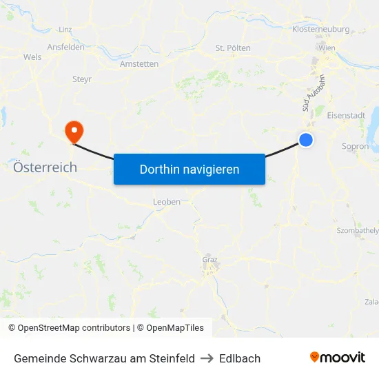 Gemeinde Schwarzau am Steinfeld to Edlbach map