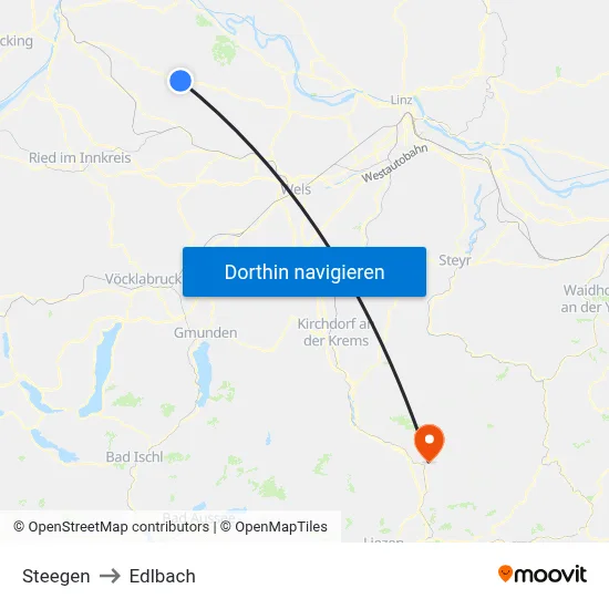 Steegen to Edlbach map